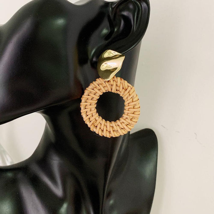Bohemian Long Handmade Rattan Tassel Earrings