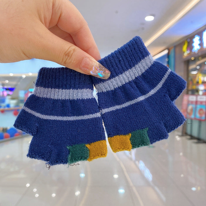 Winter Baby Sweet Cartoon Knitted Yarn Keep Warm Gloves