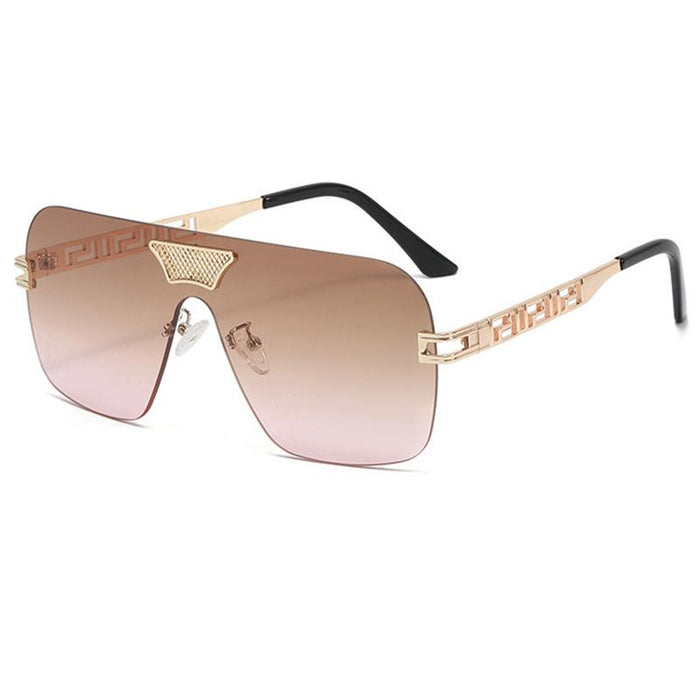 Metal integrated sheet chain frameless avant-garde Sunglasses