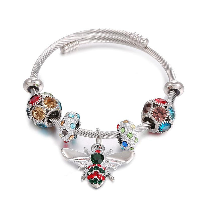 Stainless Steel Bracelet Colorful Bees