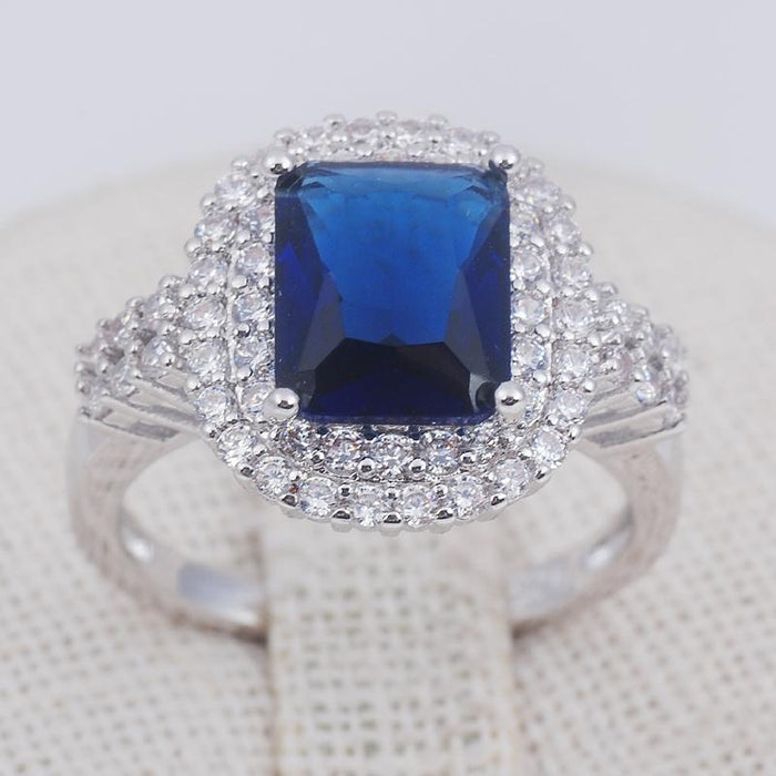 Fashion Jewelry Princess Navy Blue Women's Rings
