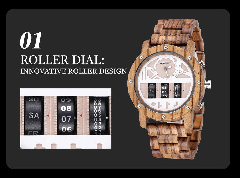 Multifunctional Men's Wooden Watch Outdoor Sports Watch