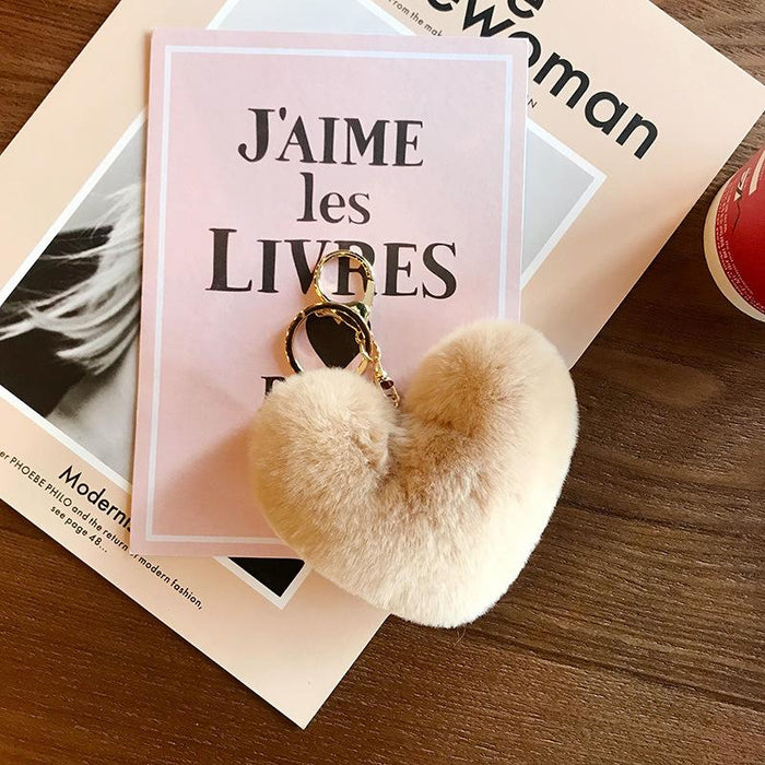 Love Wool Ball Metal Key Chain Car Pendant Women's Bag Pendant