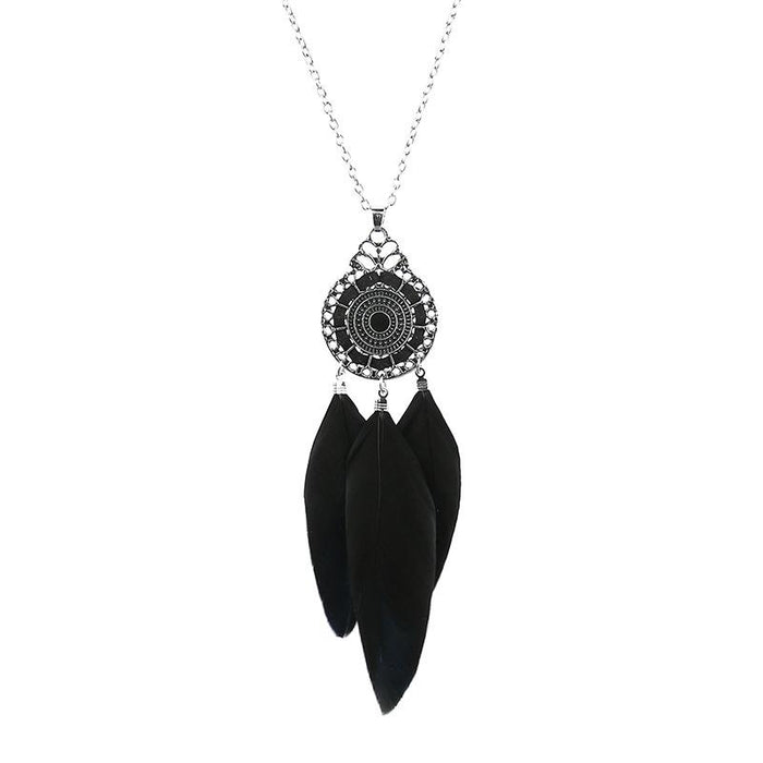 2022 New Vintage Feather Exotic Pendant Necklace