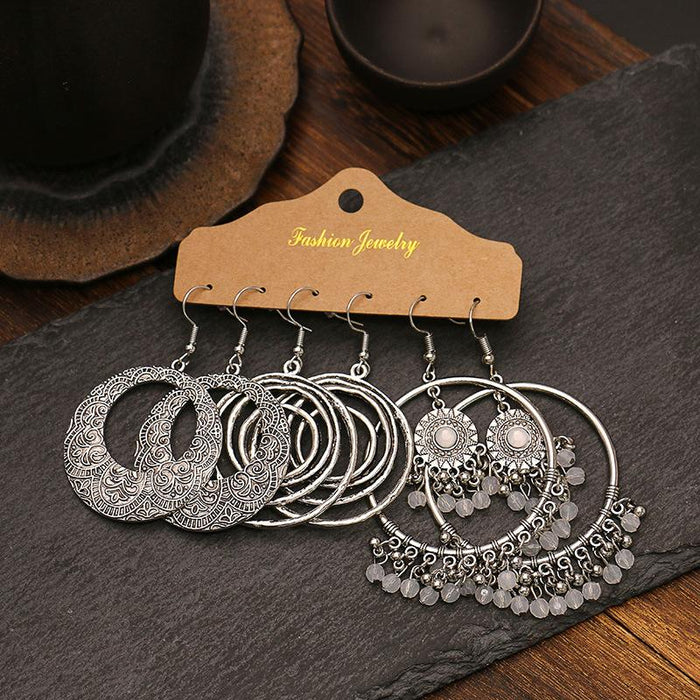 3 pairs/set Earrings Bohemian Style Jewelry X0X36212