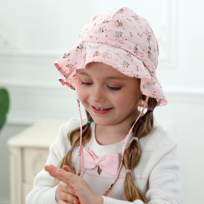 Spring Floral Ruffled Children's Bucket Hat