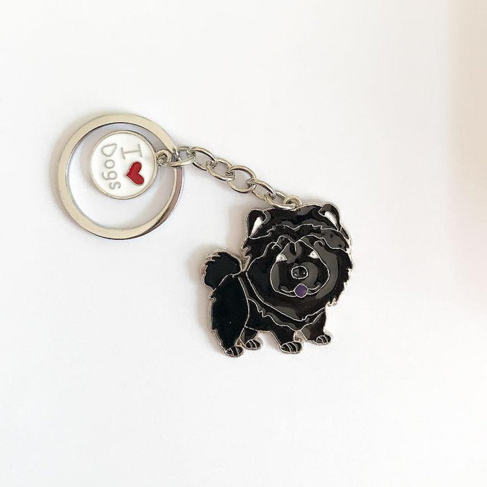 Multicolor Pet Dog Painted Zinc Alloy Keychain