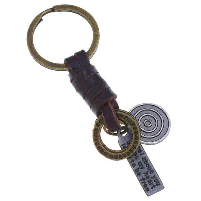 Hand woven Keychains accessories retro versatile leather Keychains pendant accessories