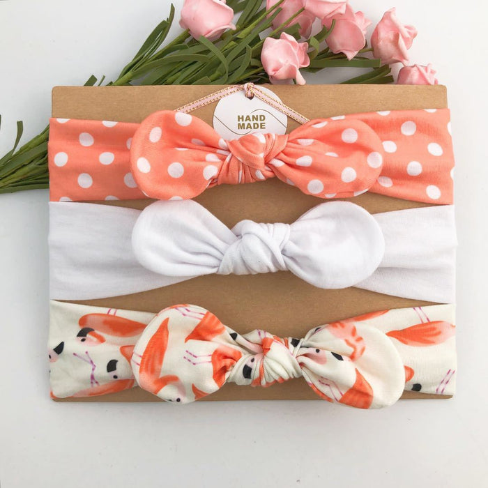 Children's Three Piece Printed Butterfly Hair Band Rabbit Ear Headdress