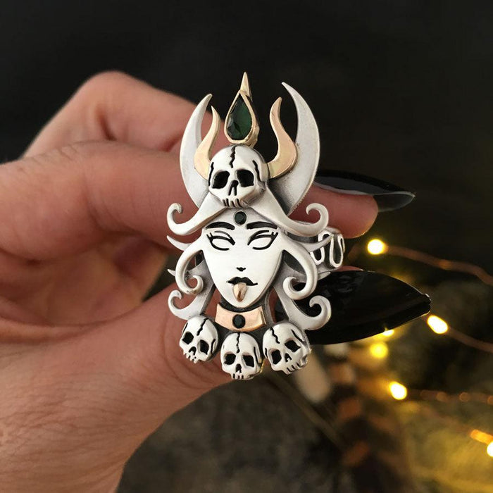Vintage Punk Witch Skull Ring