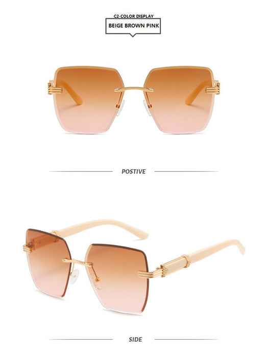 Frameless cut edge light luxury GRADIENT SUNGLASSES