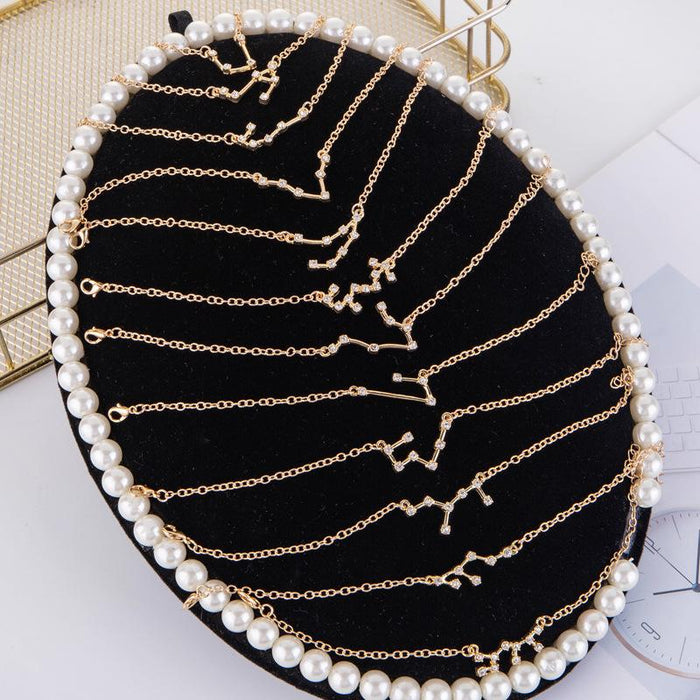 Twelve Constellations Bracelet Rhinestone Card Bracelet