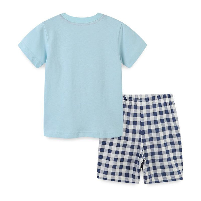 Boys' suit knitted cotton shorts two piece set