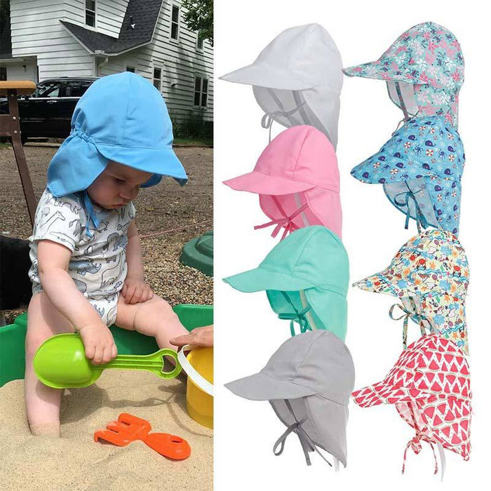 3 Months To 5 Years Kids Wide Brim Beach UV Protection Caps