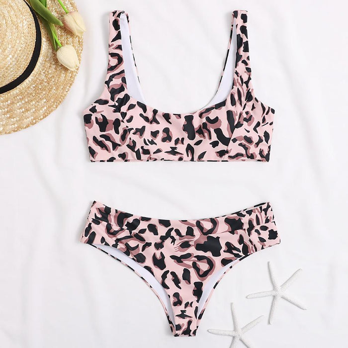New Sexy Printed Split Swimsuit Backless Bikini
