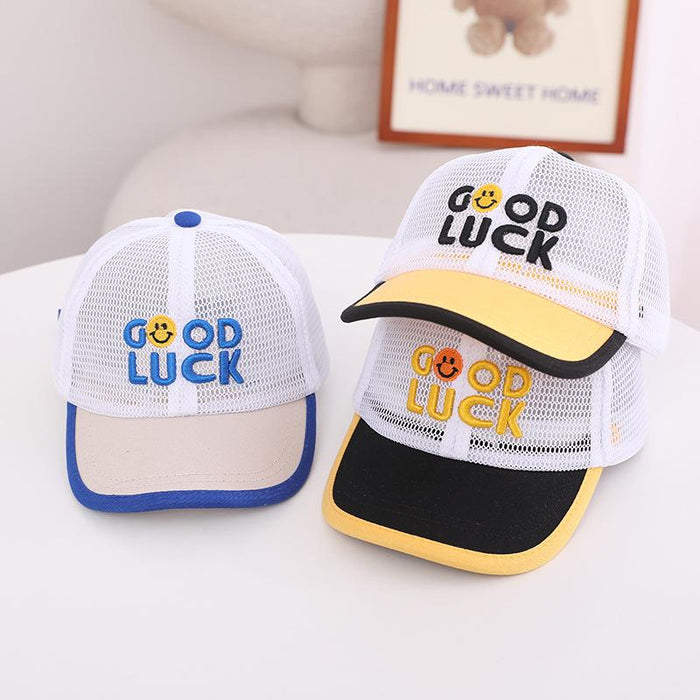 Summer GOOD Smiley Kids Mesh Sunshade Mesh Cap