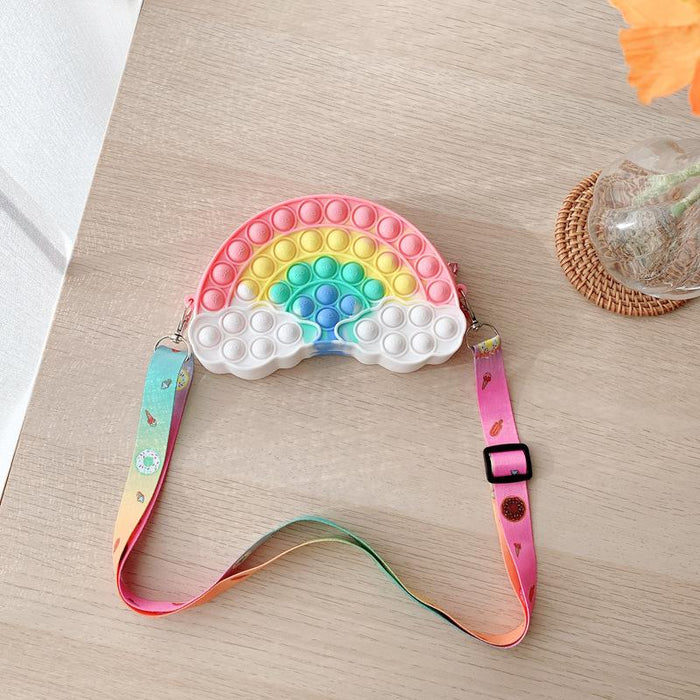 Rainbow Cloud Coin Purse Toy Silicone Diagonal Span