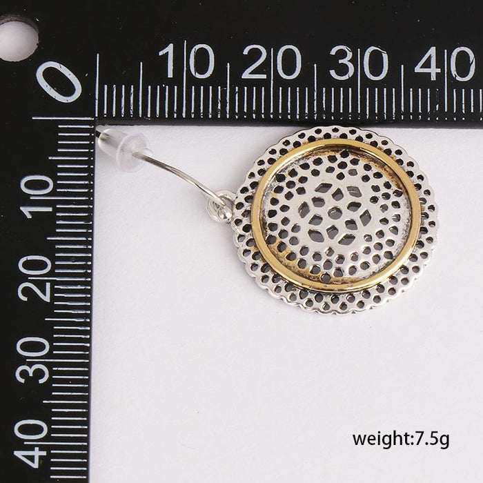 Simple Circular Hollowed Out Retro Female Earrings Accessories