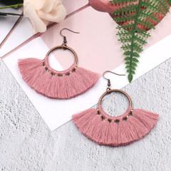 Women's Bohemian Handmade Fan-shaped Tassel Earrings
