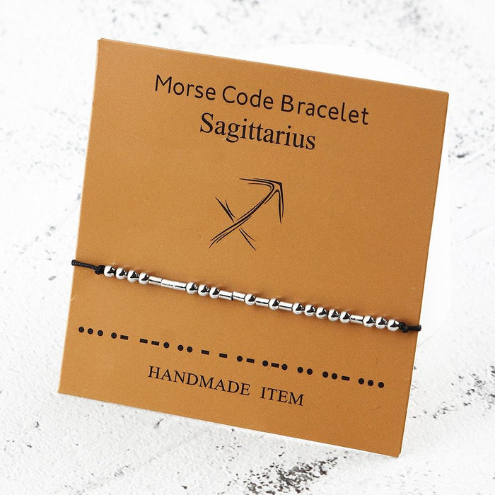 Twelve Constellations Morse Code Bracelet With Card