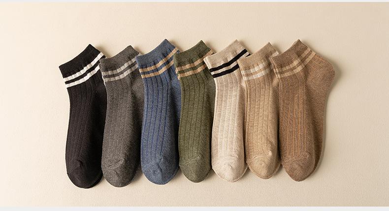 New Striped Boat Socks Sweat-absorbing Breathable Cotton Socks