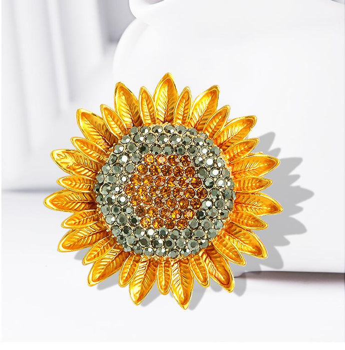 Sunflower Brooch Plant Flower Female Pin