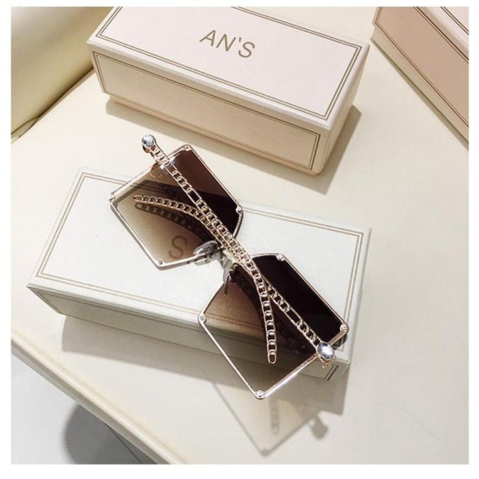 Metallic framed Tan Sunglasses