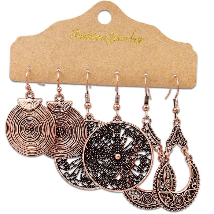 3 pairs/set Earrings Bohemian Style Jewelry X0X36194
