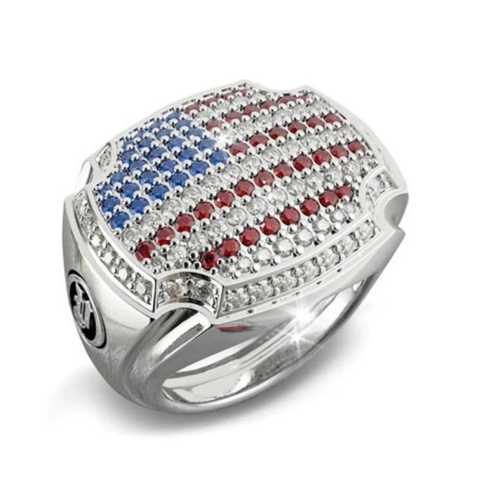 Luxury America National Flag Blue and Red Rings