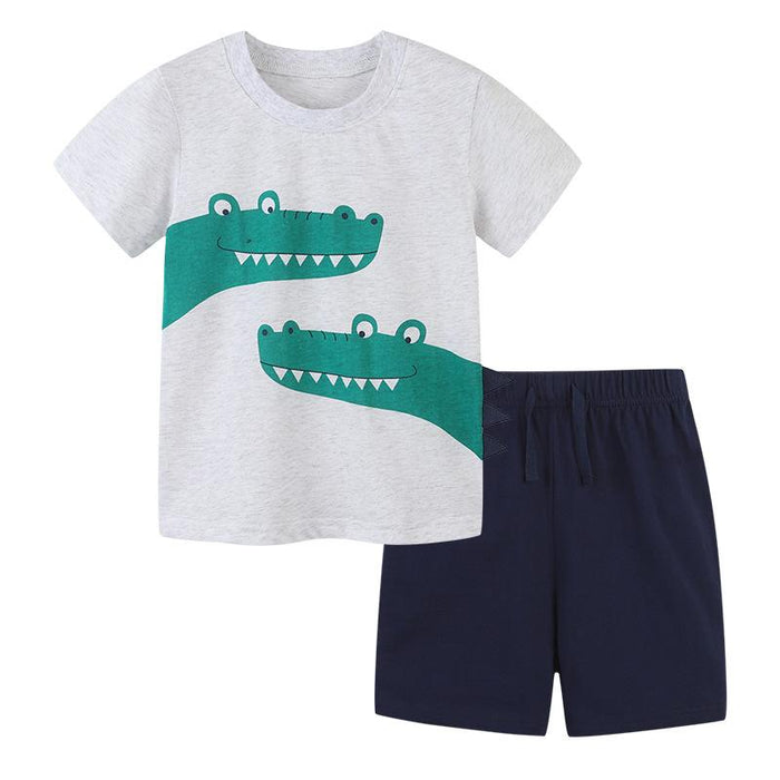 Children's suit knitted cotton suit two piece set
