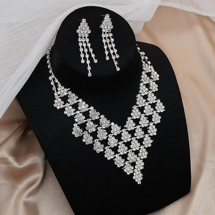 New Female Jewelry Necklace Earring Two Piece Suit