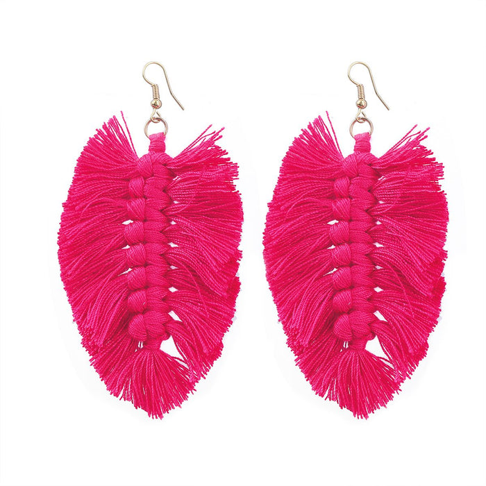 Women's Bohemian Style Hand Woven Color Matching Earrings