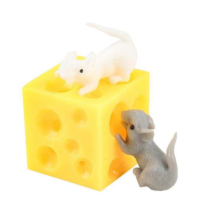 Fun Mouse and Cheese Block Squeeze Stress Toy