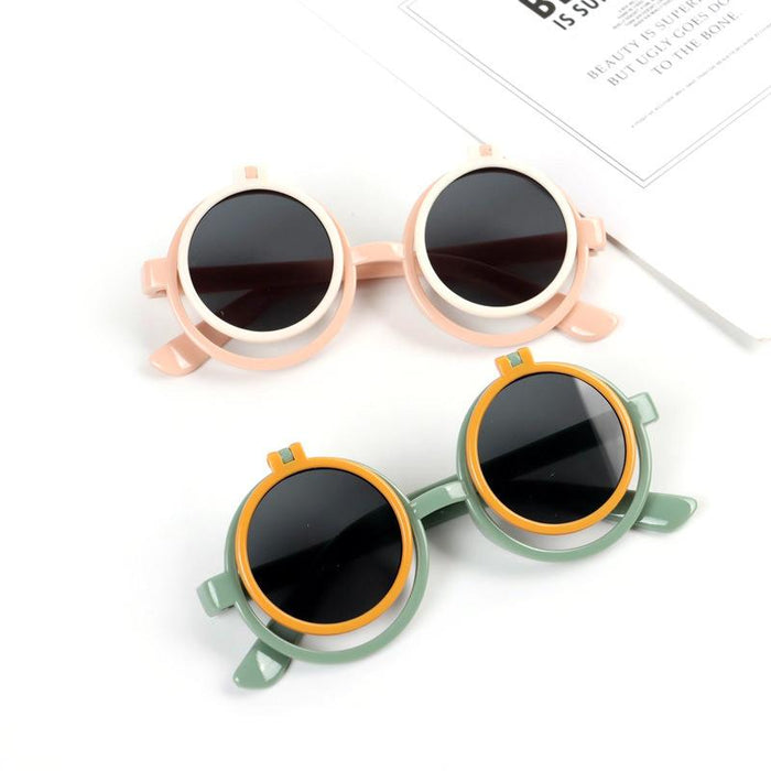 Children's Sunglasses flip round frame glasses