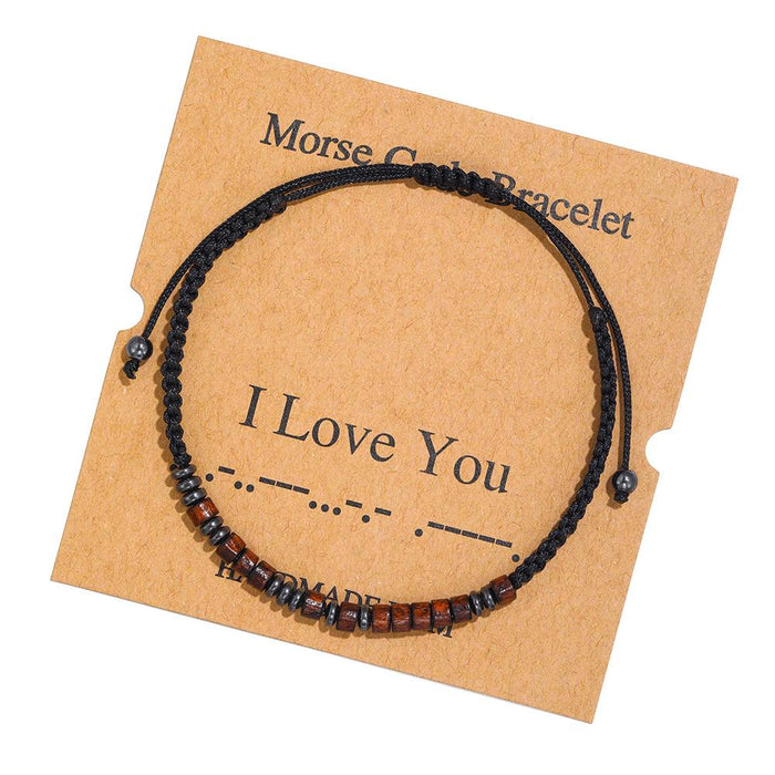 Morse Code Alphanumeric Woven Bracelet