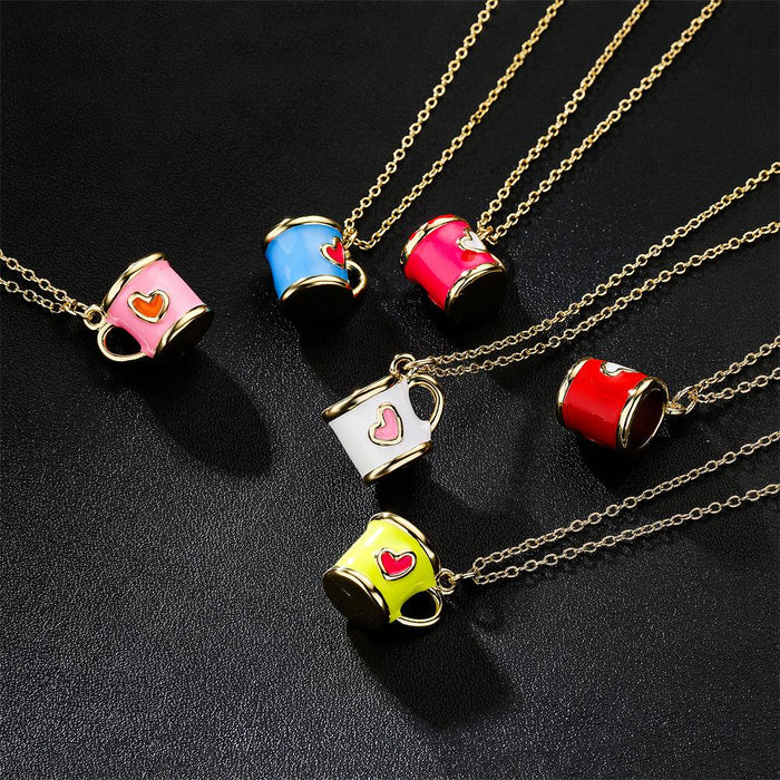Personalized cup shape love pattern Pendant Necklace
