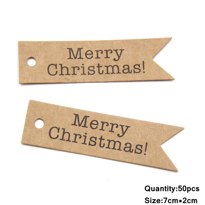 50PCS Tree Shape Paper Tags Kraft Paper Card Labels Paper