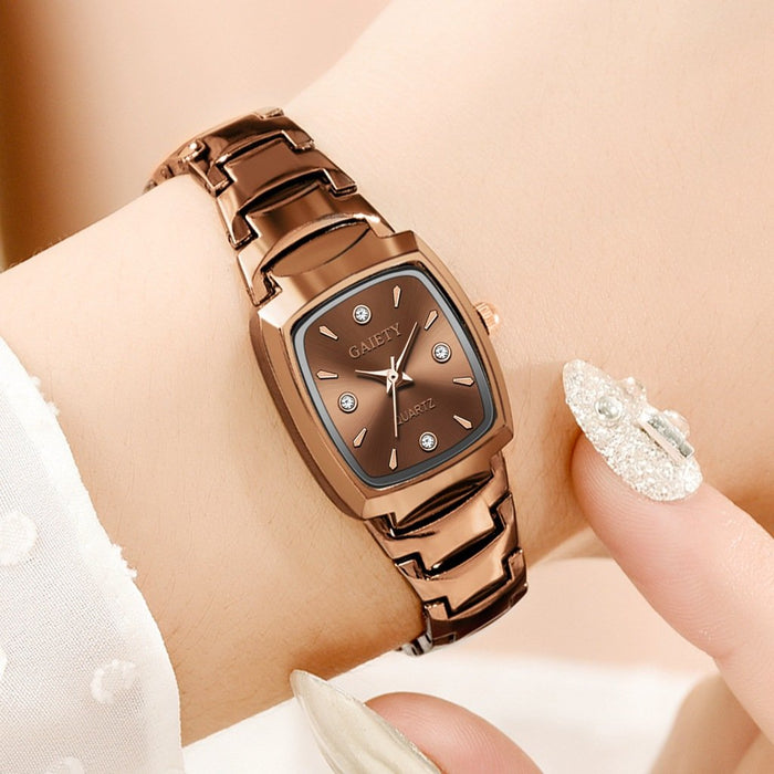 Stainless Steel Fashion Ladies Watches Quartz Elegant Luxury Wristwatch