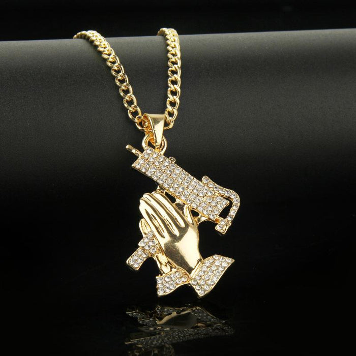 Punk Hip-hop Letter Full Diamond Necklace