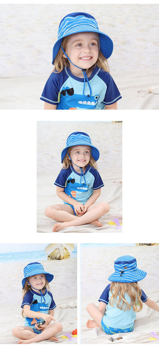 Children's Anti Ultraviolet Sunscreen Striped Bucket Hat