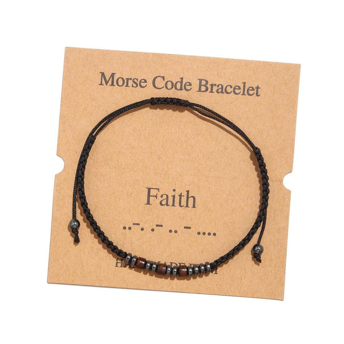 Morse Code Alphanumeric Woven Bracelet