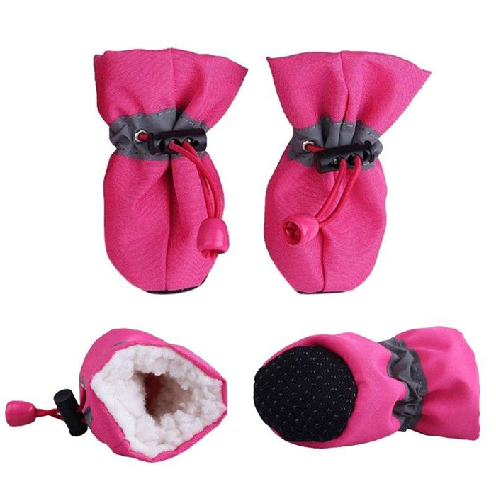 4pcs/set waterproof winter pet dog shoes non-slip rain and snow boots shoes