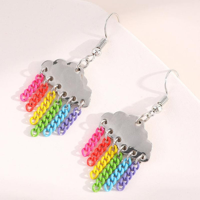 Simple Fashion Rainbow Tassel Women's Earrings