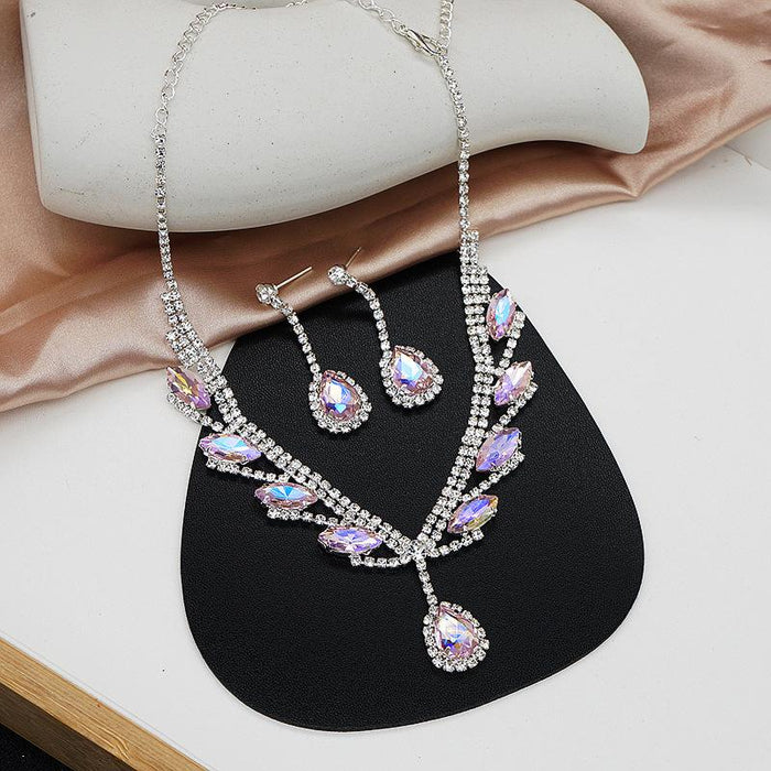 New Versatile Fashion Women's Jewelry Necklace Earrings Two Piece Set