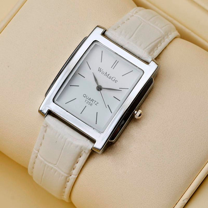 Men Watches Rectangle Quartz Leather Watches Elegant Wristwatch