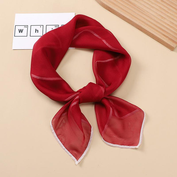 Simple Style Solid Color Thin Cloud Yarn Small Square Scarf