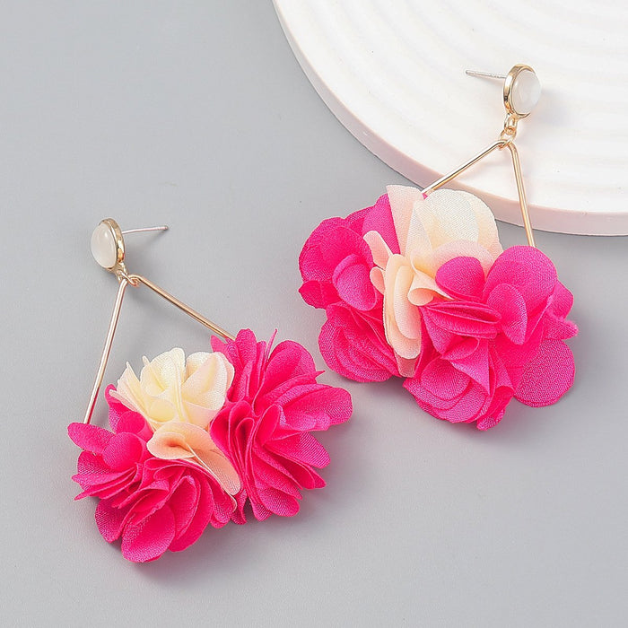 Women's Fashion Multilayer Braided Geometric Floral Earrings