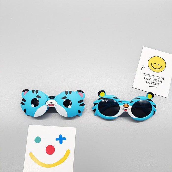 Children Cartoon Funny Little Tiger Folding Sunglasses