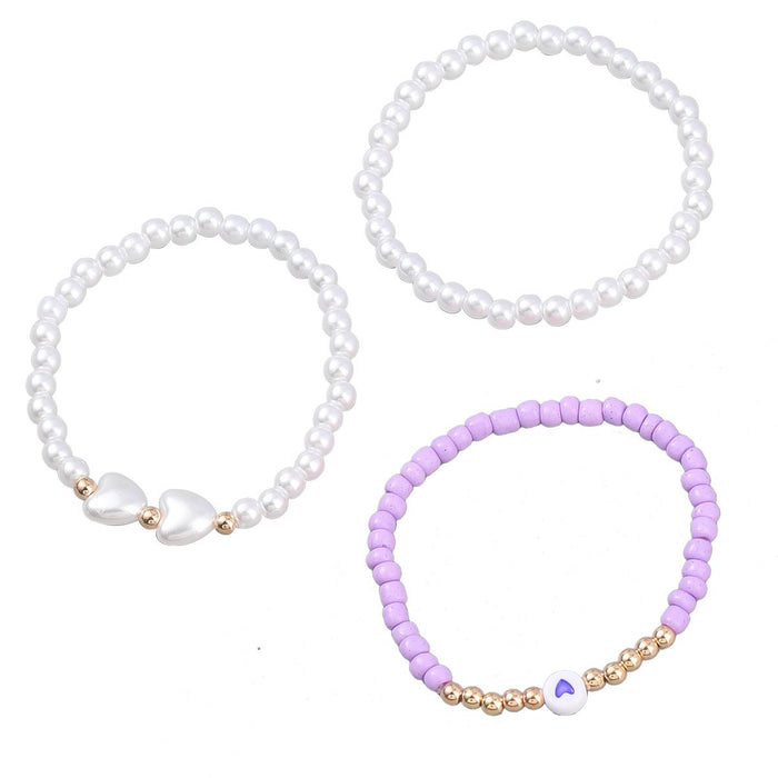 Three Pcs/Set Fashion Resin Beads Bracelet Set