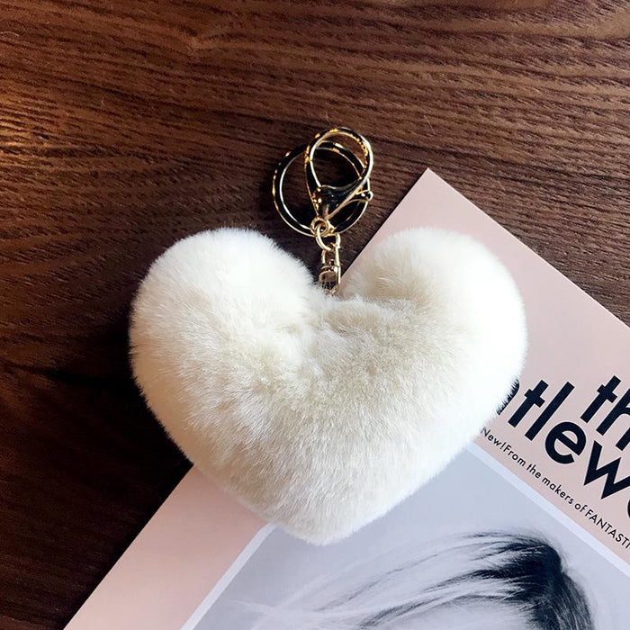 Love Wool Ball Metal Key Chain Car Pendant Women's Bag Pendant